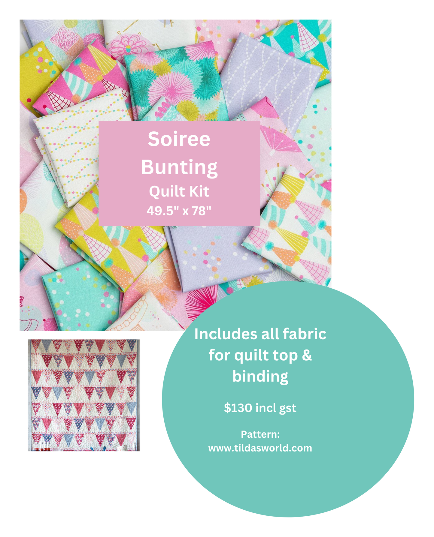 Soiree Bunting Quilt Kit